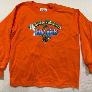 Thank Heaven for Little Girls Long Sleeve 100% cotton orange t-shirt. Size 3T